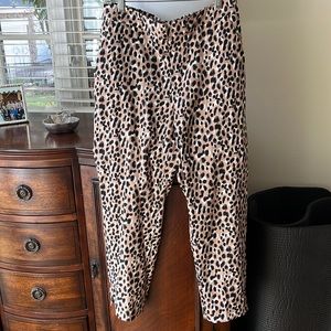 Banana Republic leopard print pants with back elastic waist size 10P